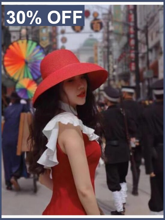 Foldable Wide-Brim Sun Hat for Women UV Protection